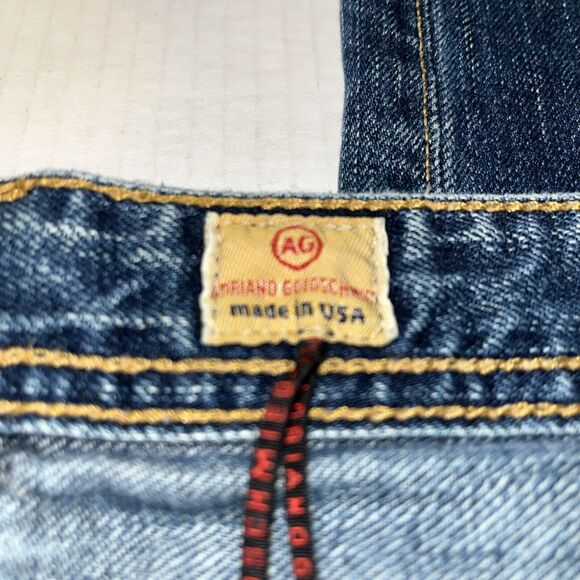 AG Adriano Goldschmied Men's Jeans The Hero Distressed Straight Leg Size 36 x 32 - Picture 7 of 12